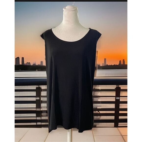 Drapers & Damons Womens Plus Size 3X Sleeveless Pullover Blouse Black NWT - Picture 1 of 5